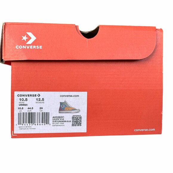 ⭐Converse Chuck 70 HI Crafted Patchwork Sz 10.5 Men Shoes Sneakers Green A03292C - Picture 8 of 9